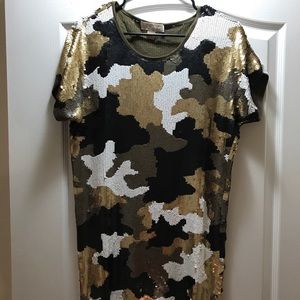 Michael Kors Sequin Camo Dress